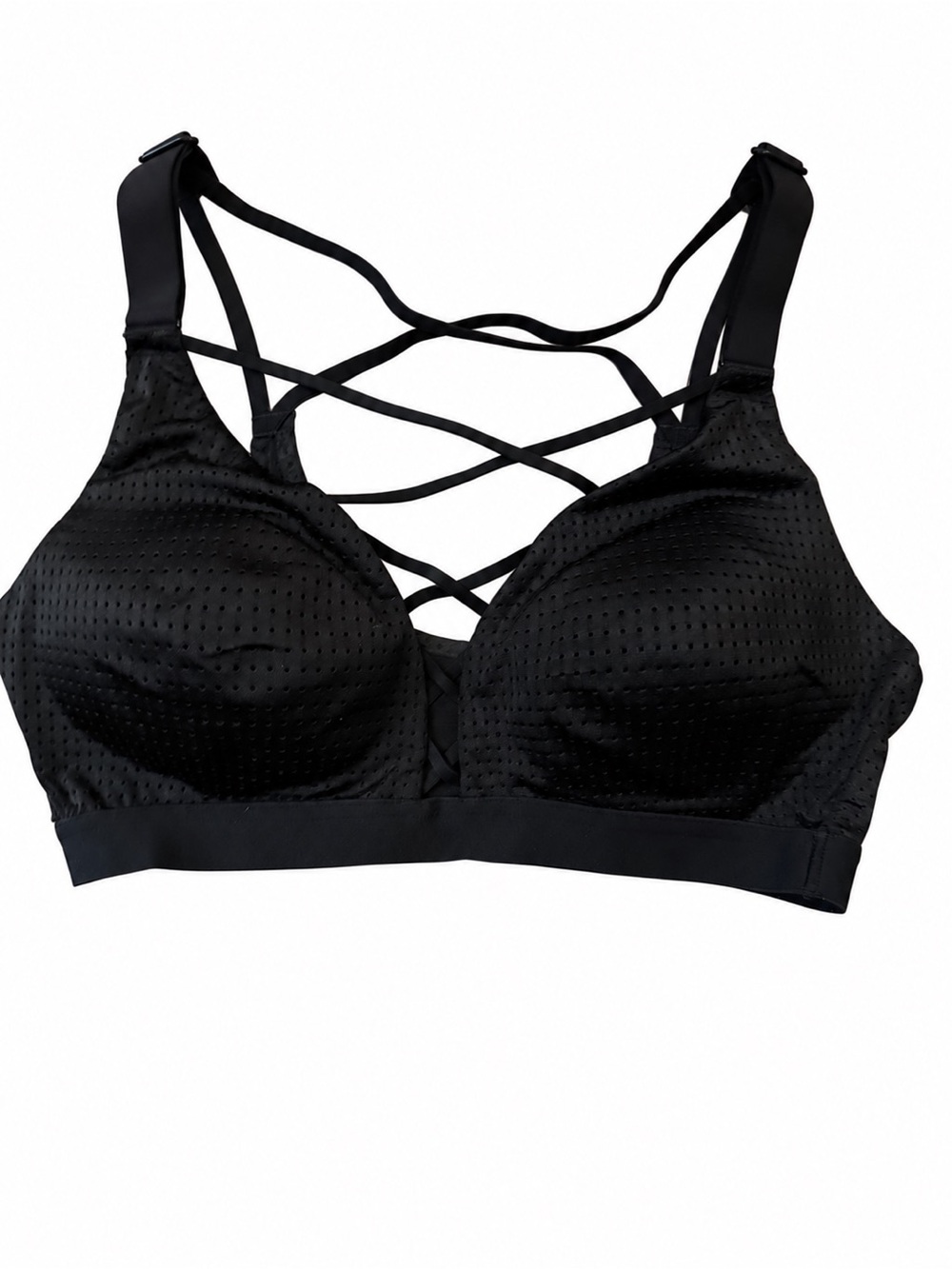 Victoria Sport Lightweight Black Padded Mesh Sports Bra Size 34B